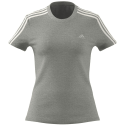 adidas LOUNGEWEAR Essentials Slim T-Shirt Damen 83F7 - mgreyh/white XXS