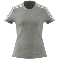 adidas LOUNGEWEAR Essentials Slim T-Shirt Damen 83F7 - mgreyh/white L