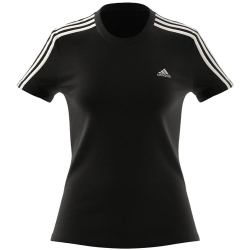 adidas LOUNGEWEAR Essentials Slim T-Shirt Damen 095A - black/white XS/S