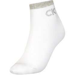 Calvin Klein Big Crystal Logo Short Socken Damen 002 - white