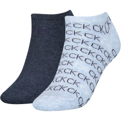 2er Pack Calvin Klein All-Over-Logo Sneakersocken Damen...