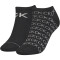 2er Pack Calvin Klein All-Over-Logo Sneakersocken Damen 001 - black
