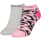 2er Pack Calvin Klein Leopard Sneakersocken Damen 003 - pink melange