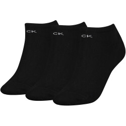 3er Pack Calvin Klein Logo Sneakersocken Damen 001 - black