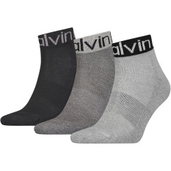 3er Pack Calvin Klein Logo Welt Quarter Socken Herren 003...