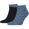 2er Pack Calvin Klein Logo Sneakersocken Herren 005 - mid denim melange 39-42