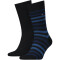 2er Pack TOMMY HILFIGER Duo Stripe Socken Herren 322 - dark navy 39-42
