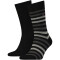 2er Pack TOMMY HILFIGER Duo Stripe Socken Herren 200 - black 39-42