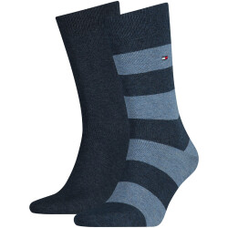 2er Pack TOMMY HILFIGER Rugby Stripe Socken Herren 356 -...
