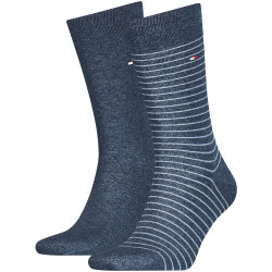2er Pack TOMMY HILFIGER Small Stripe Socken Herren 356 -...