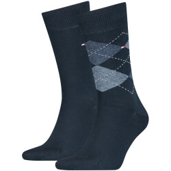 2er Pack TOMMY HILFIGER Check Socken Herren 322 - dark...