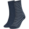 2er Pack TOMMY HILFIGER Small Stripe Socken Damen 004 - jeans 39-42