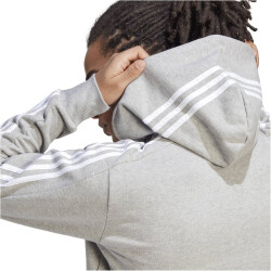 adidas Essentials French Terry 3-Streifen Hoodie Herren 000 - mgreyh/white 4XL