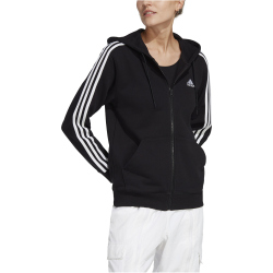 adidas Essentials 3-Streifen French Terry Kapuzenjacke Damen 000 - black/white XS