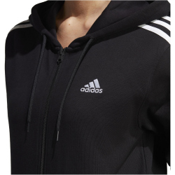 adidas Essentials 3-Streifen French Terry Kapuzenjacke Damen 000 - black/white XS