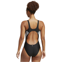 adidas 3-Streifen Badeanzug Damen 000 - black/white 36