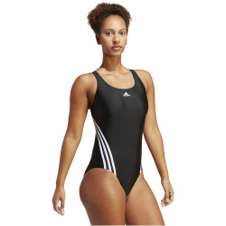 adidas 3-Streifen Badeanzug Damen 000 - black/white 36