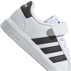 adidas Grand Court Elastic Lace and Top Strap Sneaker mit Klettverschlu&szlig; Kinder 000 - ftwwht/cblack/cblack 28.5