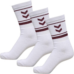 3er Pack hummel Stripe Crew-Socken 3070 - burgundy 32-35