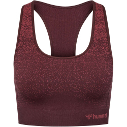 hummel hmlMT FADE Seamless Sport-BH Damen 8133 - bitter chocolate/mineral red XS