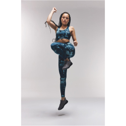 hummel hmlTE DIGI Sandstorm AOP Sport-BH Damen 6470 - deep teal XS