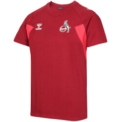 hummel 1FCK 23/24 TRAVEL T-SHIRT S/S 3079 - red dahlia S