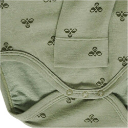 hummel hmlBAMBO langarm Strampelanzug Kinder 7400 - oil green 56