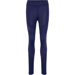 hummel Staltic Poly High-Waist Tights Damen 7220 - marine/paisley purple XS