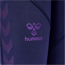 hummel Staltic Poly High-Waist Tights Damen 7220 - marine/paisley purple XS
