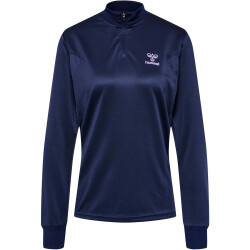 hummel Staltic Poly langarm 1/2-Zip Sweatshirt Damen 7220 - marine/paisley purple M