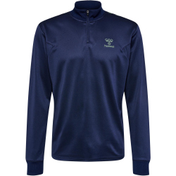 hummel Staltic Poly langarm 1/2-Zip Sweatshirt Herren 7209 - marine/duck green S
