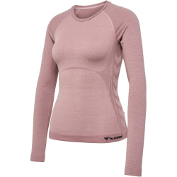 hummel hmlCLEA Seamless langarm Funktionsshirt Damen 3319 - woodrose/rose taupe melange L