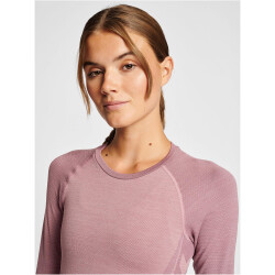 hummel hmlCLEA Seamless langarm Funktionsshirt Damen 3319 - woodrose/rose taupe melange XL