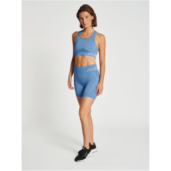 hummel hmlTE CHRISTEL Seamless Sport-Top Damen 7216 - riviera/blue bell melange XS