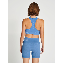 hummel hmlTE CHRISTEL Seamless Sport-Top Damen 7216 - riviera/blue bell melange XS