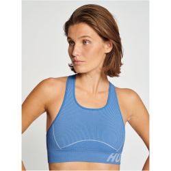 hummel hmlTE CHRISTEL Seamless Sport-Top Damen 7216 - riviera/blue bell melange XS