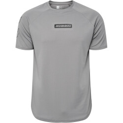hummel hmlTE TOPAZ Mesh Fitnessshirt Herren 2858 - sharkskin S