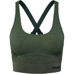 hummel hmlCLEA Seamless Sports Top 6159 - climbing ivy/beetle melange XS
