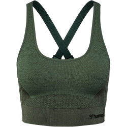 hummel hmlCLEA Seamless Sports Top 6159 - climbing ivy/beetle melange L