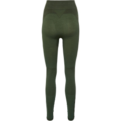 hummel hmlCLEA Seamless Mid-Waist Leggings Damen 6159 - climbing ivy/beetle melange L