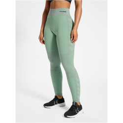 hummel hmlCLEA Seamless Mid-Waist Leggings Damen 6078 - chinois geen/silt green mel L