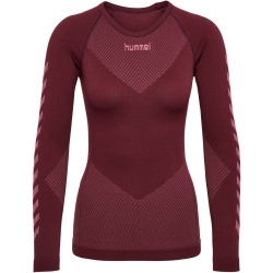 hummel First Seamless langarm Funktionsshirt Damen 3070 - burgundy M/L