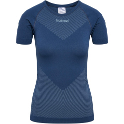 hummel First Seamless kurzarm Funktionsshirt Damen 8588 - vintage indigo XS/S