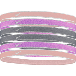 6er Pack NIKE Swoosh Sport Stirnband Metallic 646 - red...