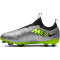 NIKE Jr. Zoom Mercurial Vapor 15 Academy XXV MG Multi-Ground Fu&szlig;ballschuhe Kinder 060 - metallic silver/volt-black-volt 27