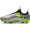 NIKE Jr. Zoom Mercurial Vapor 15 Academy XXV MG Multi-Ground Fußballschuhe Kinder 060 - metallic silver/volt-black-volt 30