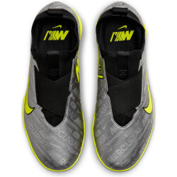 NIKE Jr. Zoom Mercurial Vapor 15 Academy XXV TF Turf Multinocken-Fußballschuhe Kinder 060 - metallic silver/volt-black-volt 30