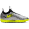 NIKE Jr. Zoom Mercurial Vapor 15 Academy XXV TF Turf Multinocken-Fußballschuhe Kinder 060 - metallic silver/volt-black-volt 30