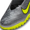 NIKE Jr. Zoom Mercurial Vapor 15 Academy XXV TF Turf Multinocken-Fußballschuhe Kinder 060 - metallic silver/volt-black-volt 30