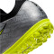 NIKE Jr. Zoom Mercurial Vapor 15 Academy XXV TF Turf Multinocken-Fußballschuhe Kinder 060 - metallic silver/volt-black-volt 30